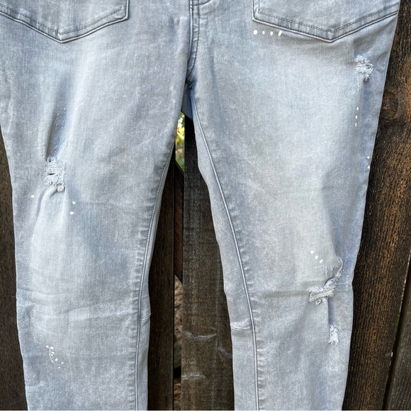 Free People Ivy Distressed Skinny Jeans In Gray Sz 31 - Picture 7 of 15